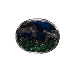1983 Bergamont Brass Works Mallard Duck Painted Belt Buckle